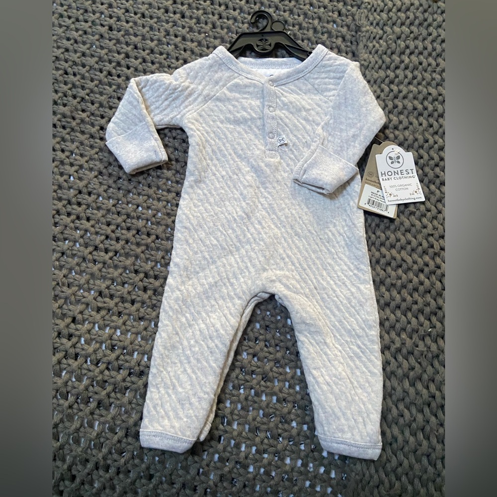 The Honest Company Gray Quilted One Piece